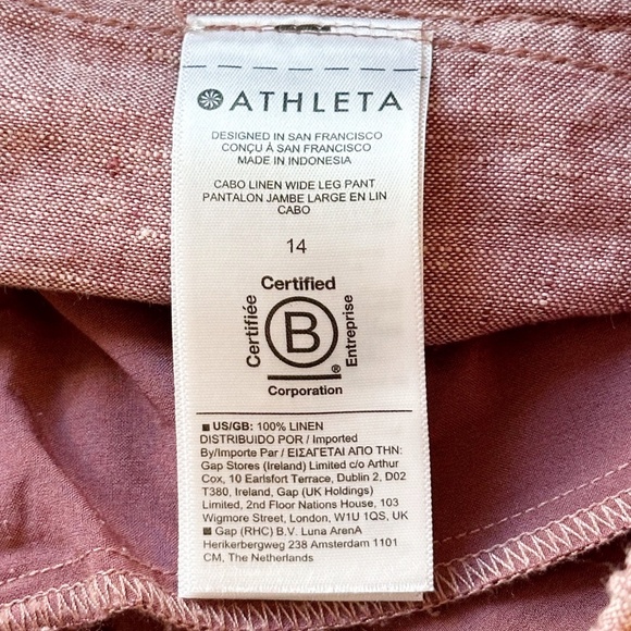 ATHLETA Cabo Women’s 14 Pink Wide Leg Pants Pull-on Drawstring Vacation Plus - Picture 11 of 12